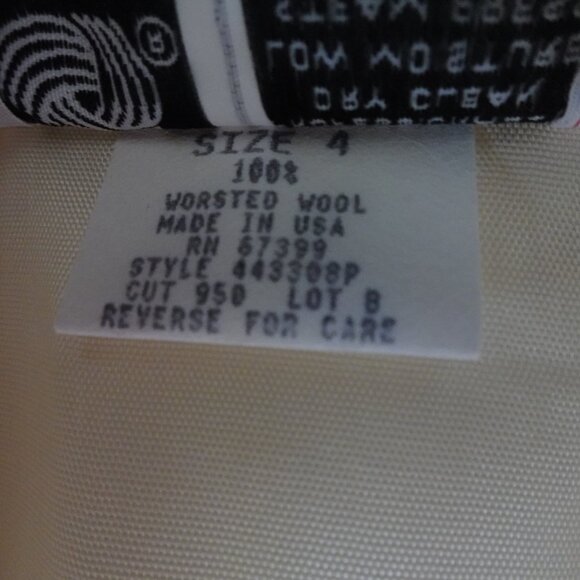 Donna Ricco Wool Dress Women's Petite Size 4P Ivory Lined Back Zip Vintage - Picture 8 of 9